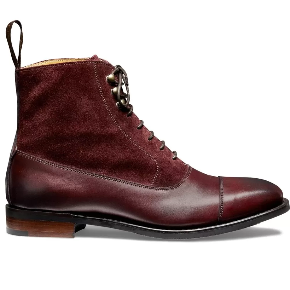 Cheaney Balmoral Boots | Anna D Balmoral Boot In Burnished Burgundy/Plum Suede