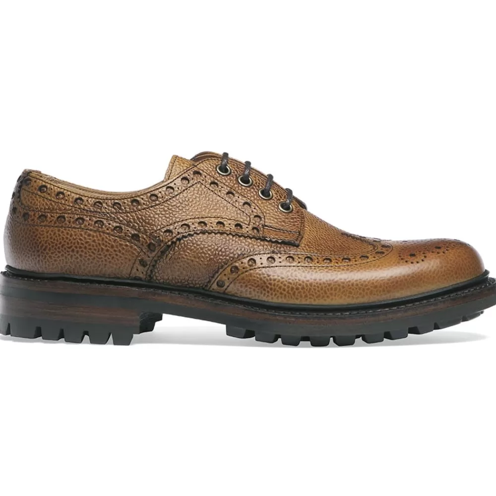 Cheaney Brogues | Avon C Derby Brogue In Almond Grain Leather