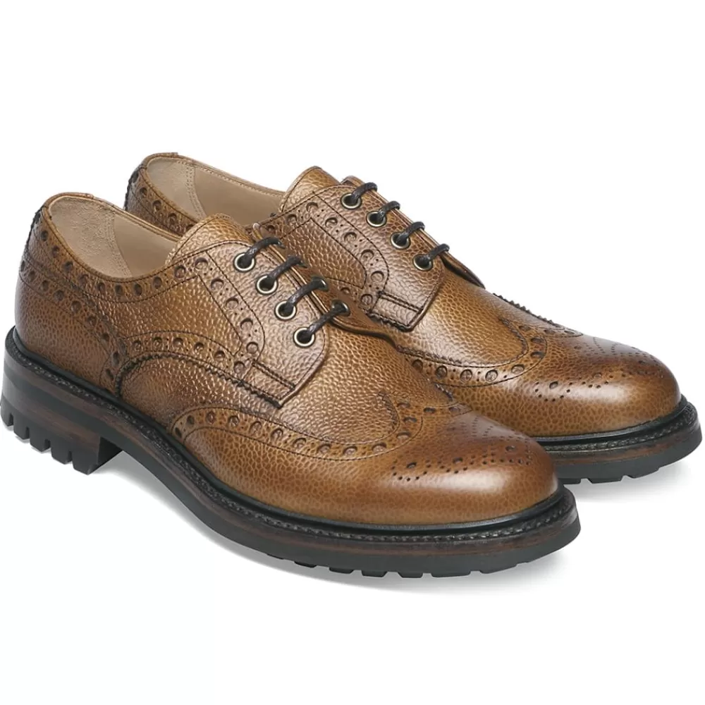 Cheaney Brogues | Avon C Derby Brogue In Almond Grain Leather