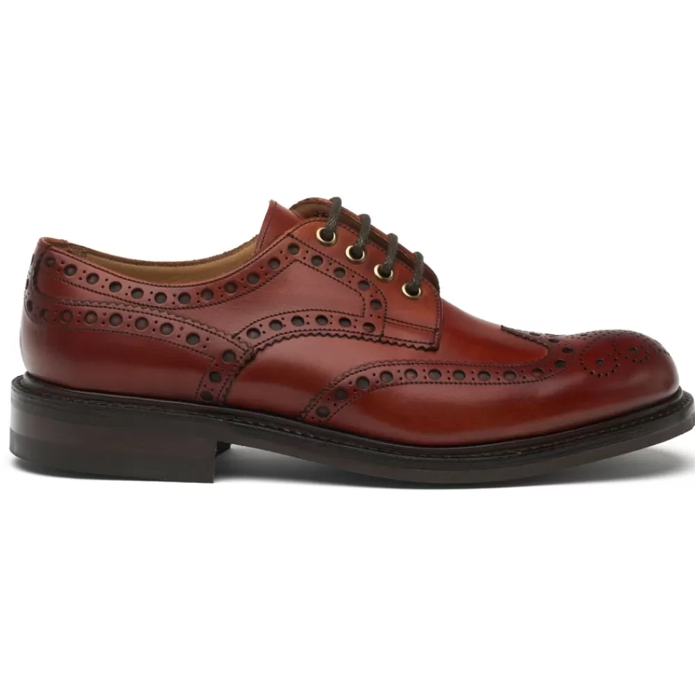 Cheaney Brogues | Avon R Derby Brogue In Dark Leaf Calf Leather