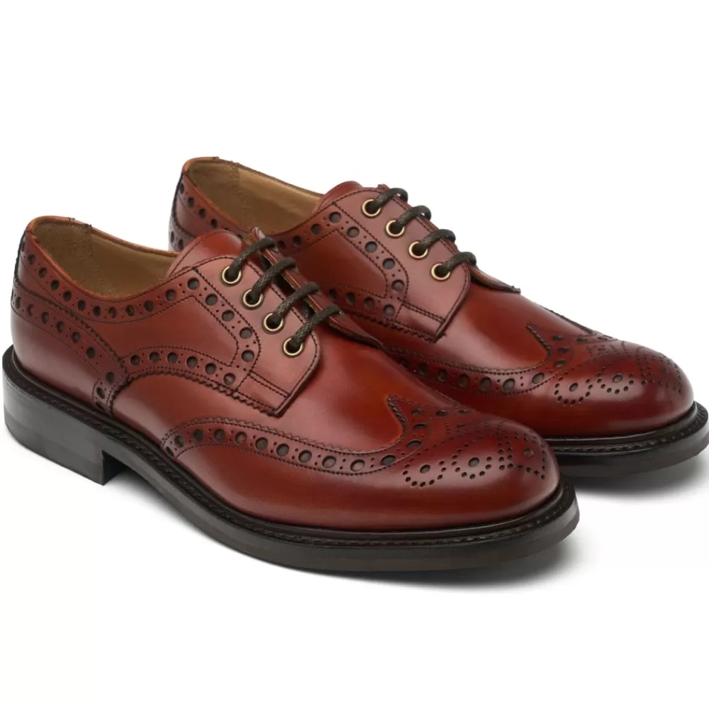 Cheaney Brogues | Avon R Derby Brogue In Dark Leaf Calf Leather