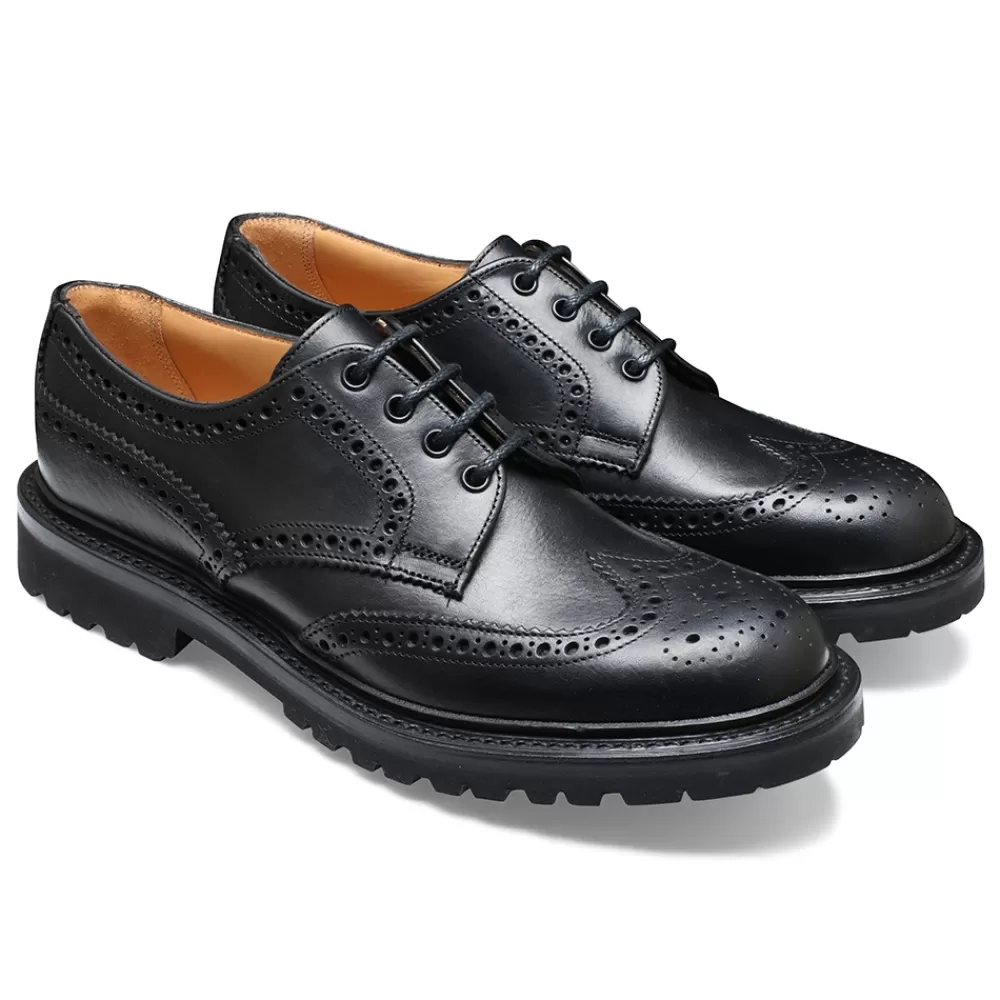 Cheaney Brogues | Beccles Gv Derby Brogue In Black Eco Oiled Leather