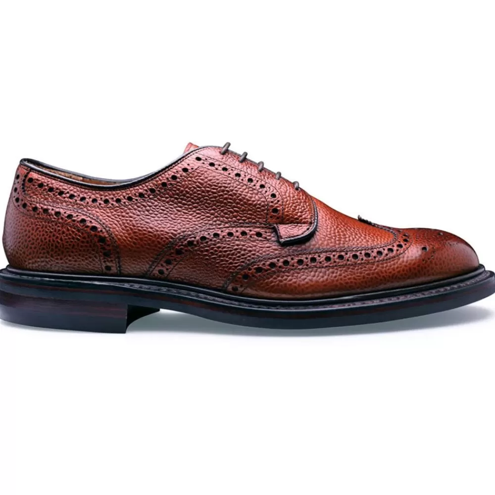 Cheaney Brogues | Bexhill Ii R Derby Brogue In Mahogany Grain Leather