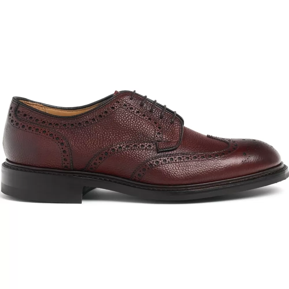 Cheaney Brogues | Bexhill R Derby Brogue In Burgundy Grain Leather