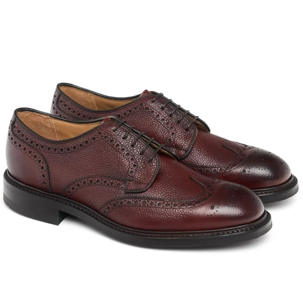 Cheaney Brogues | Bexhill R Derby Brogue In Burgundy Grain Leather