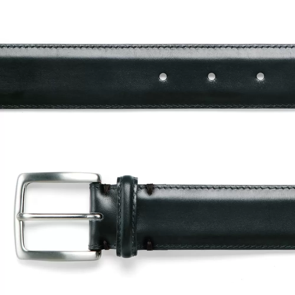 Cheaney Belts | Black Calf Belt With Silver Buckle