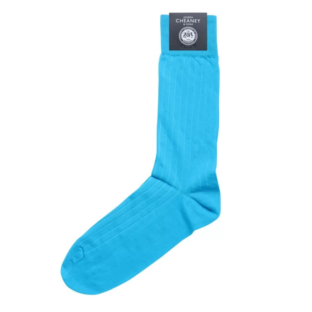 Corgi Socks | Brecon Light Blue (Peacock) Mens Cotton Socks