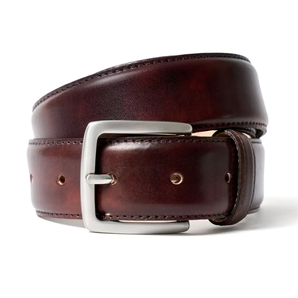 Cheaney Belts | Brown Museum Calf Belt With Silver Buckle