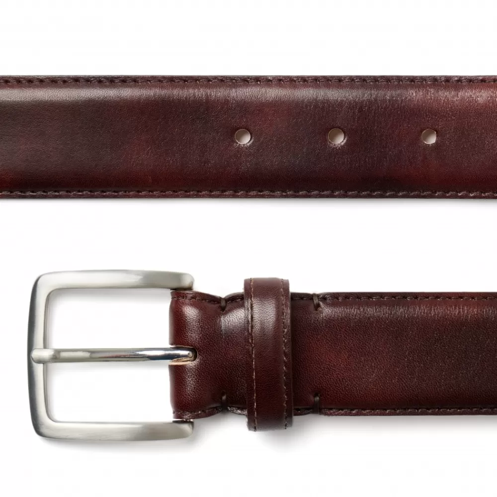 Cheaney Belts | Brown Museum Calf Belt With Silver Buckle