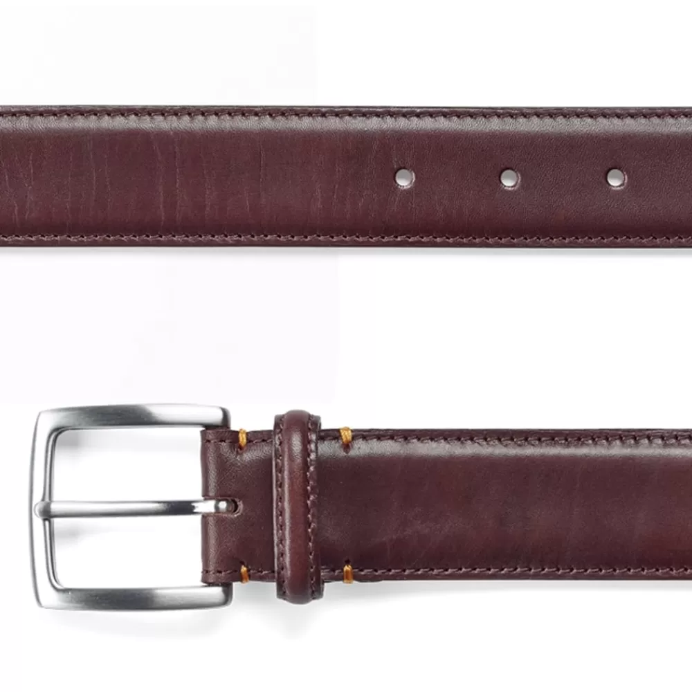 Cheaney Belts | Burgundy Calf Belt With Silver Buckle