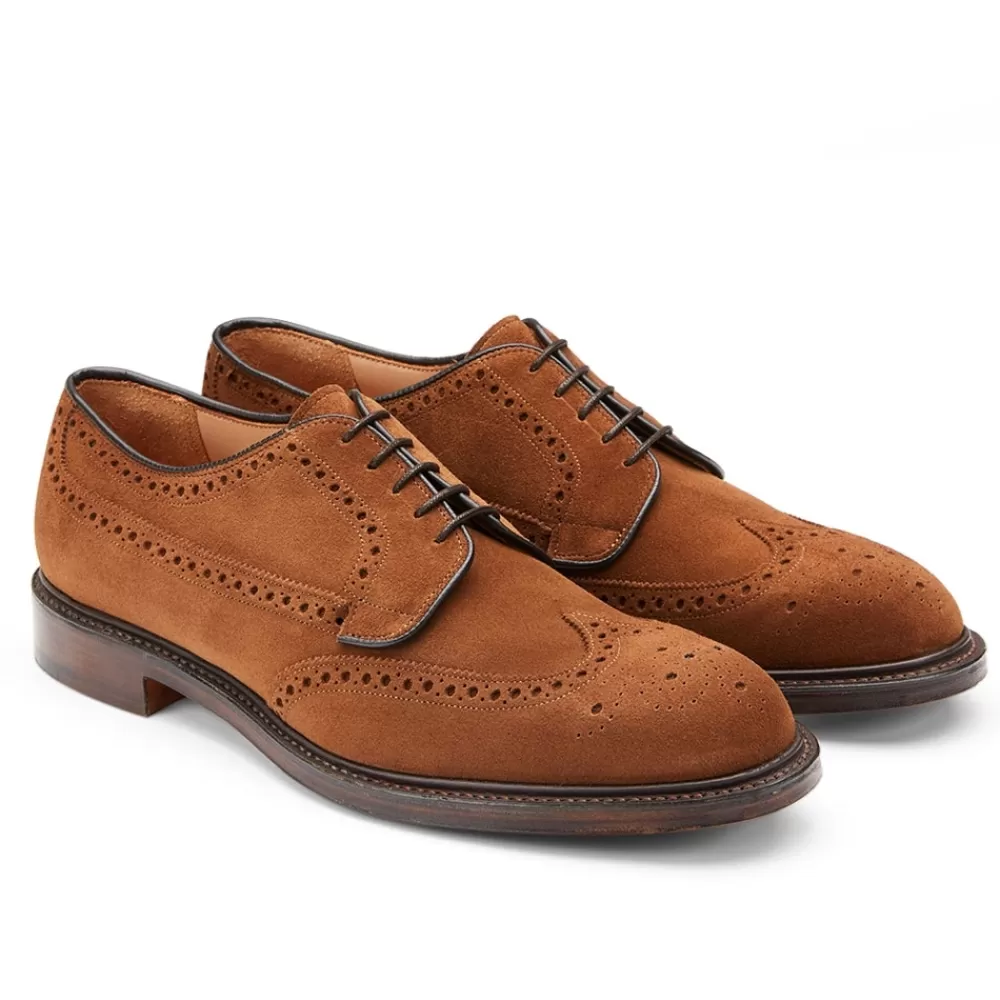 Cheaney Derbys | Carlton Derby Brogue In Rustique Suede