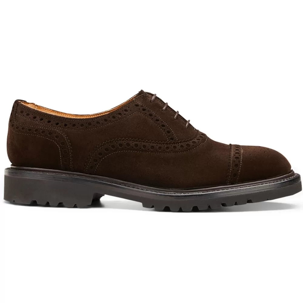 Cheaney Semi Brogues | Darcey Ii Gv Oxford Semi Brogue In Bitter Chocolate Suede