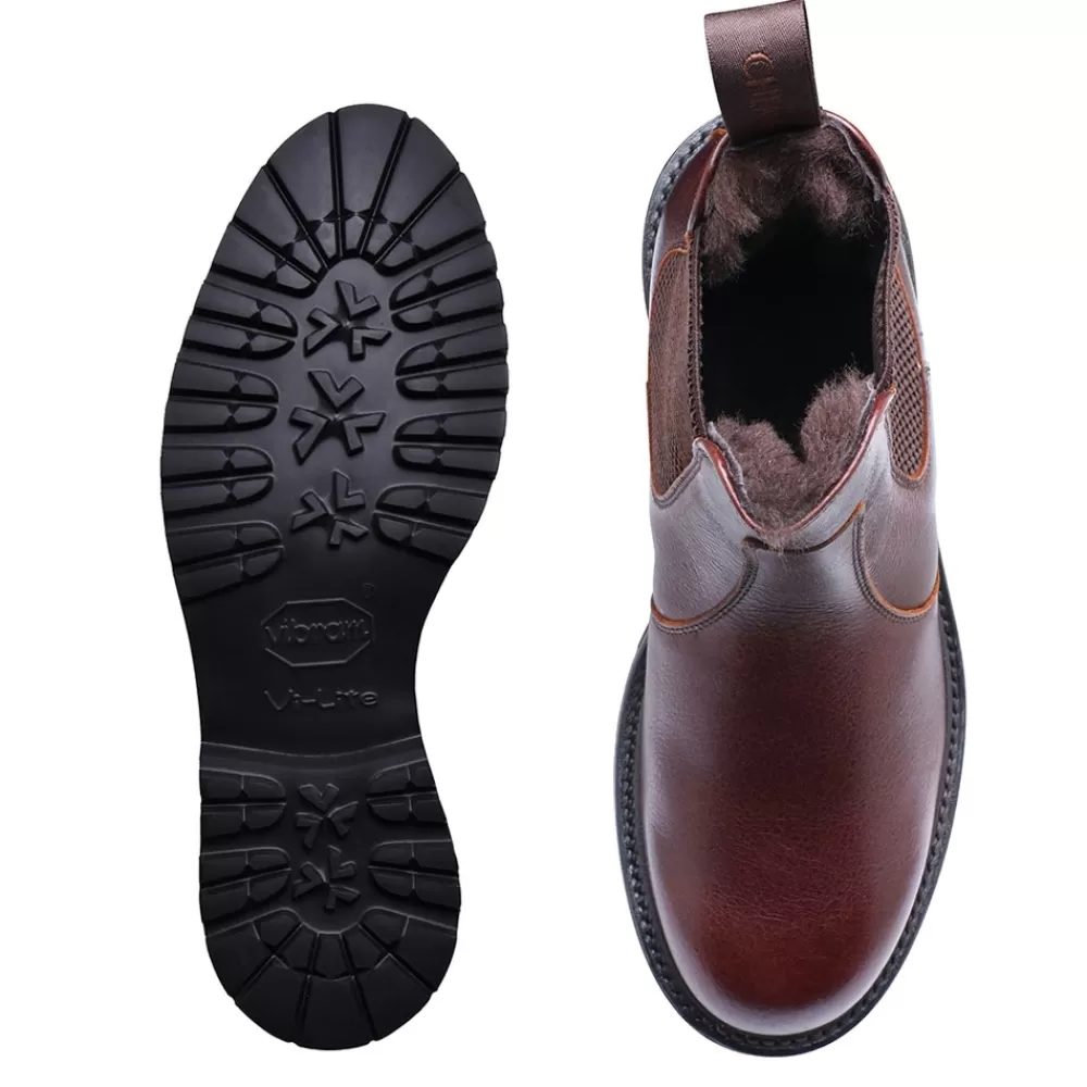 Cheaney Chelsea Boots | Ellis Gv Shearling Lined Chelsea Boot In Whiskey Kudu Leather