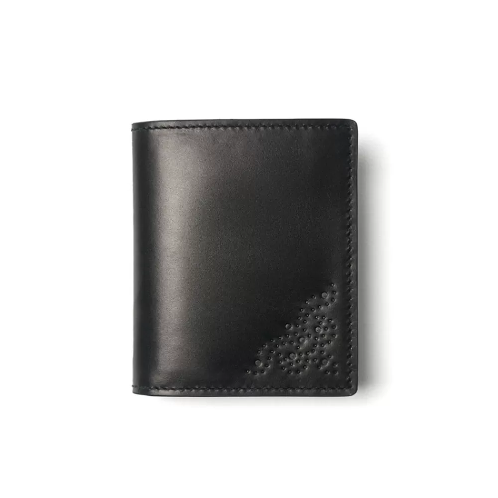 Cheaney Leather Card Holders | Folding Card Holder In Black Calf Leather