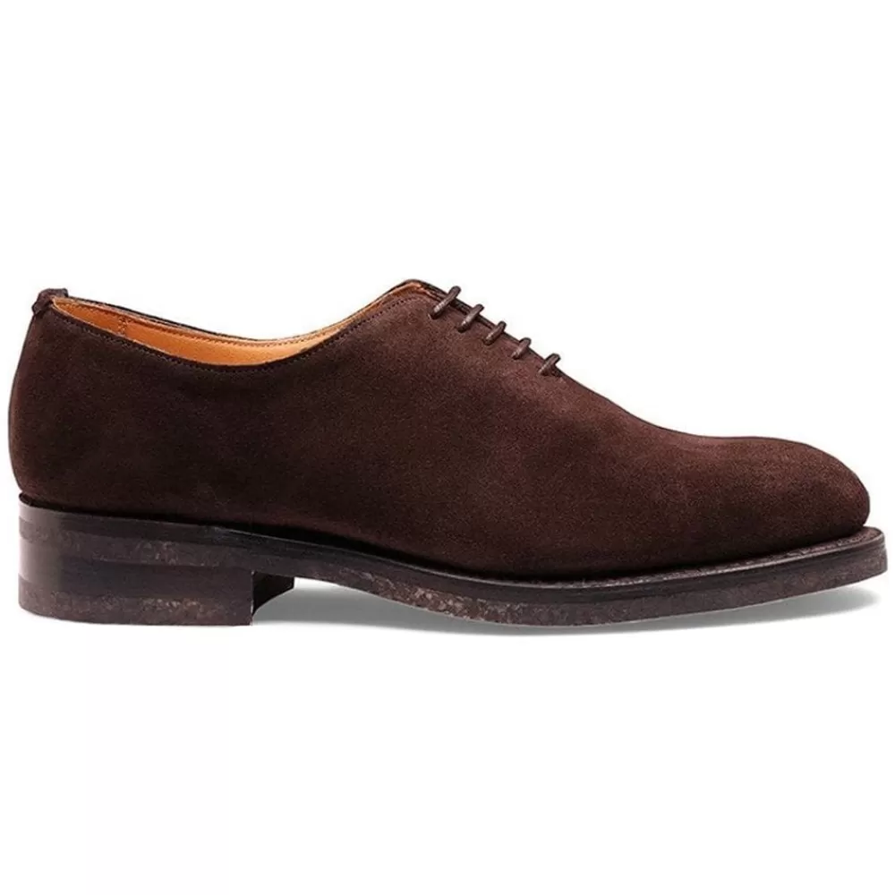 Cheaney Oxfords | Friston Wholecut Oxford In Dark Brown Eco-Buck Suede