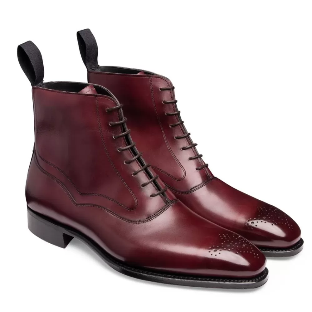 Cheaney Balmoral Boots | Hanover Balmoral Boot In Burnished Burgundy Calf Leather