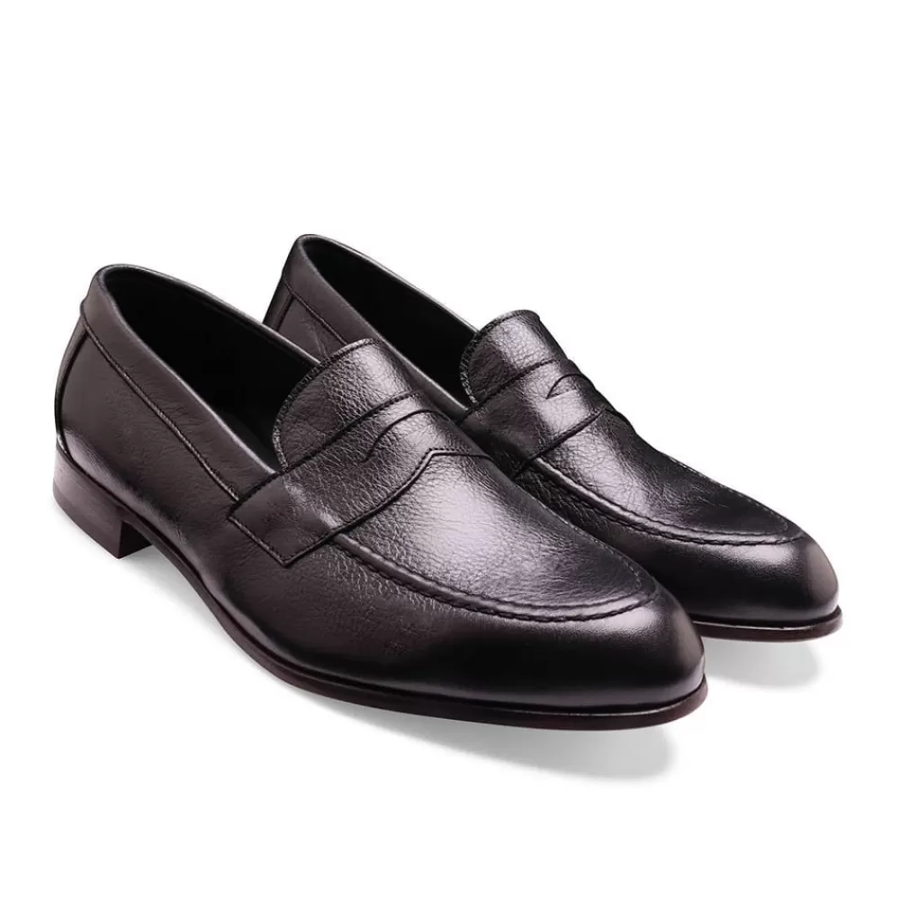 Cheaney Loafers | Harley Penny Loafer In Black Piccolo Leather