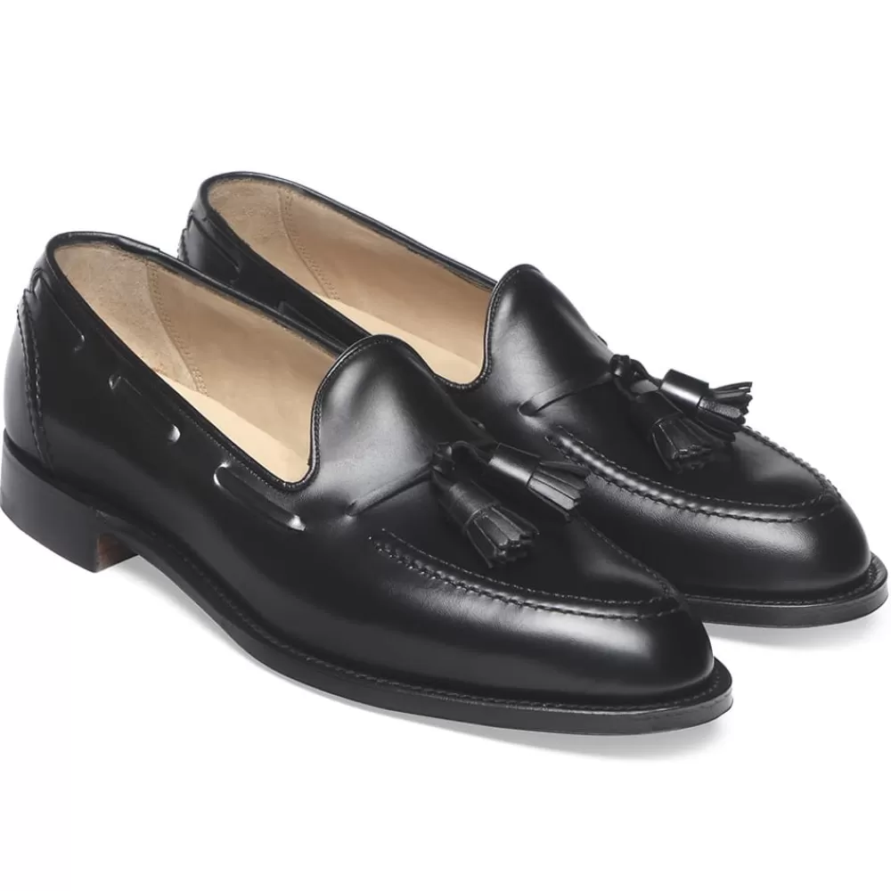 Cheaney Loafers | Harry Tassel Loafer In Black Calf Leather