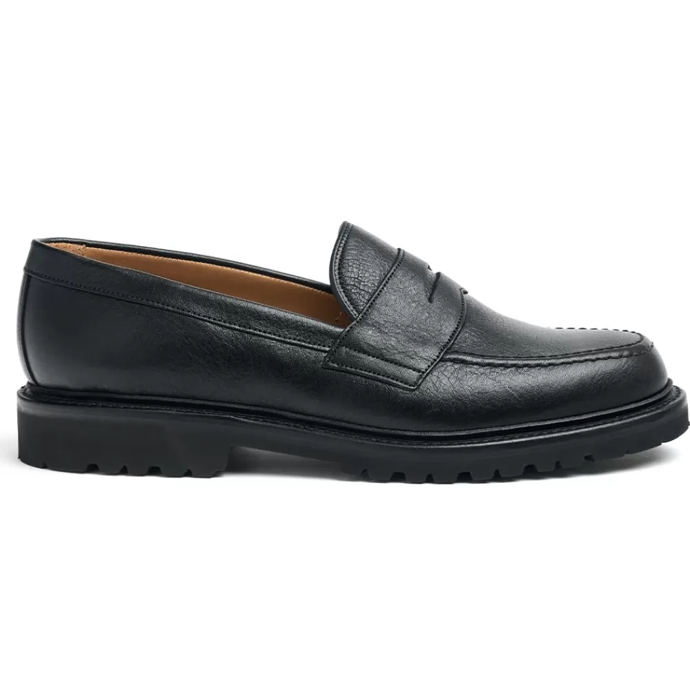 Cheaney Loafers | Howard Gv Penny Loafer In Black Kudu Leather