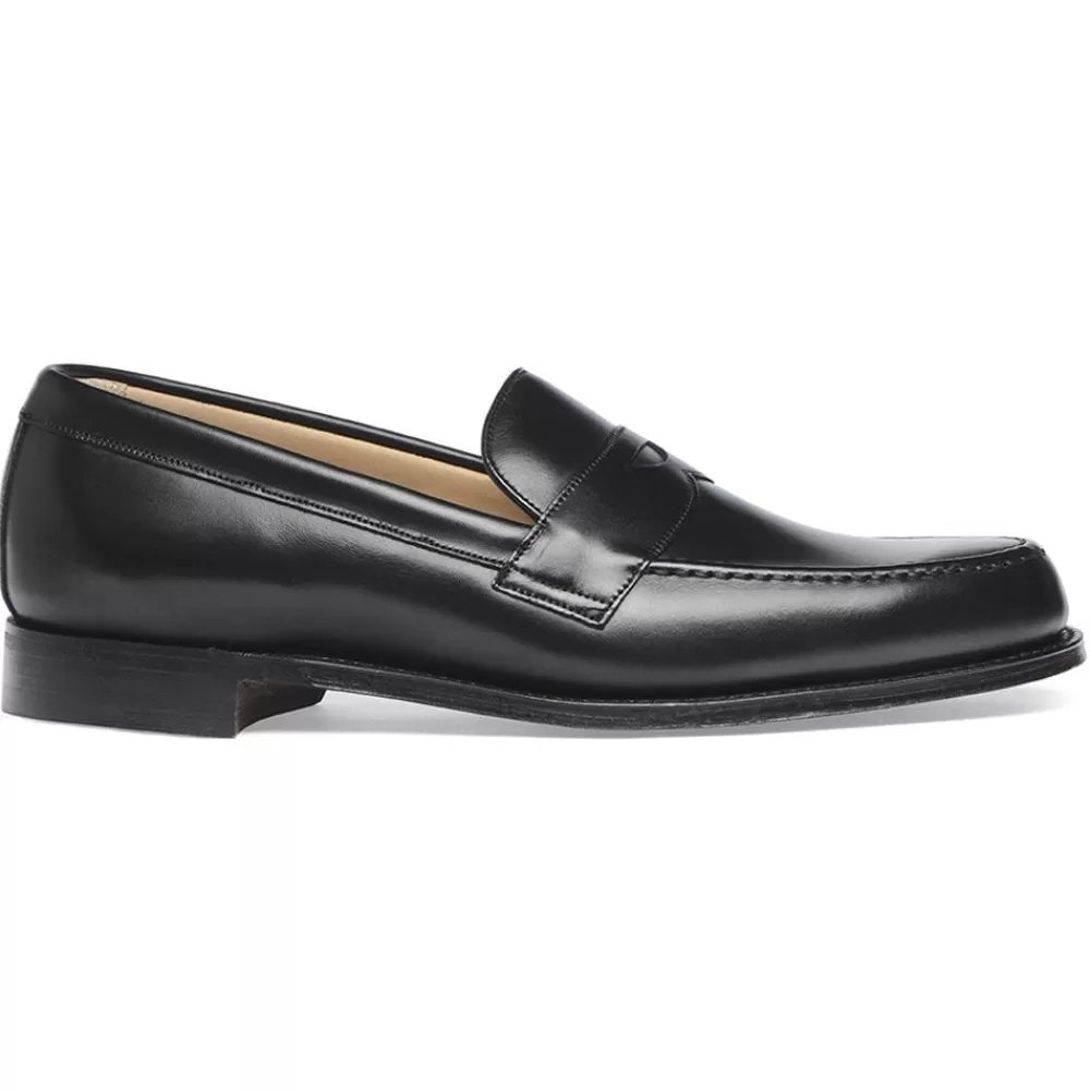 Cheaney Loafers | Hudson Penny Loafer In Black Calf Leather