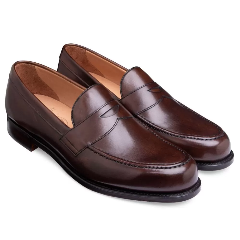 Cheaney Loafers | Hudson Penny Loafer In Mocha Calf Leather