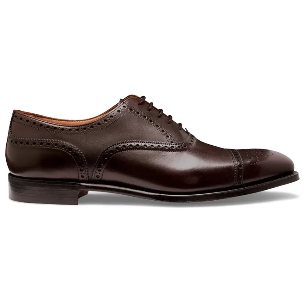 Cheaney Semi Brogues | Islington Oxford Semi Brogue In Mocha Calf Leather