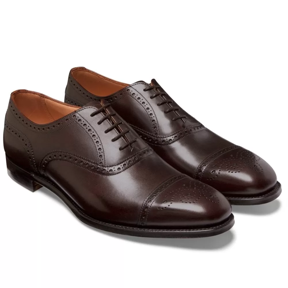 Cheaney Semi Brogues | Islington Oxford Semi Brogue In Mocha Calf Leather