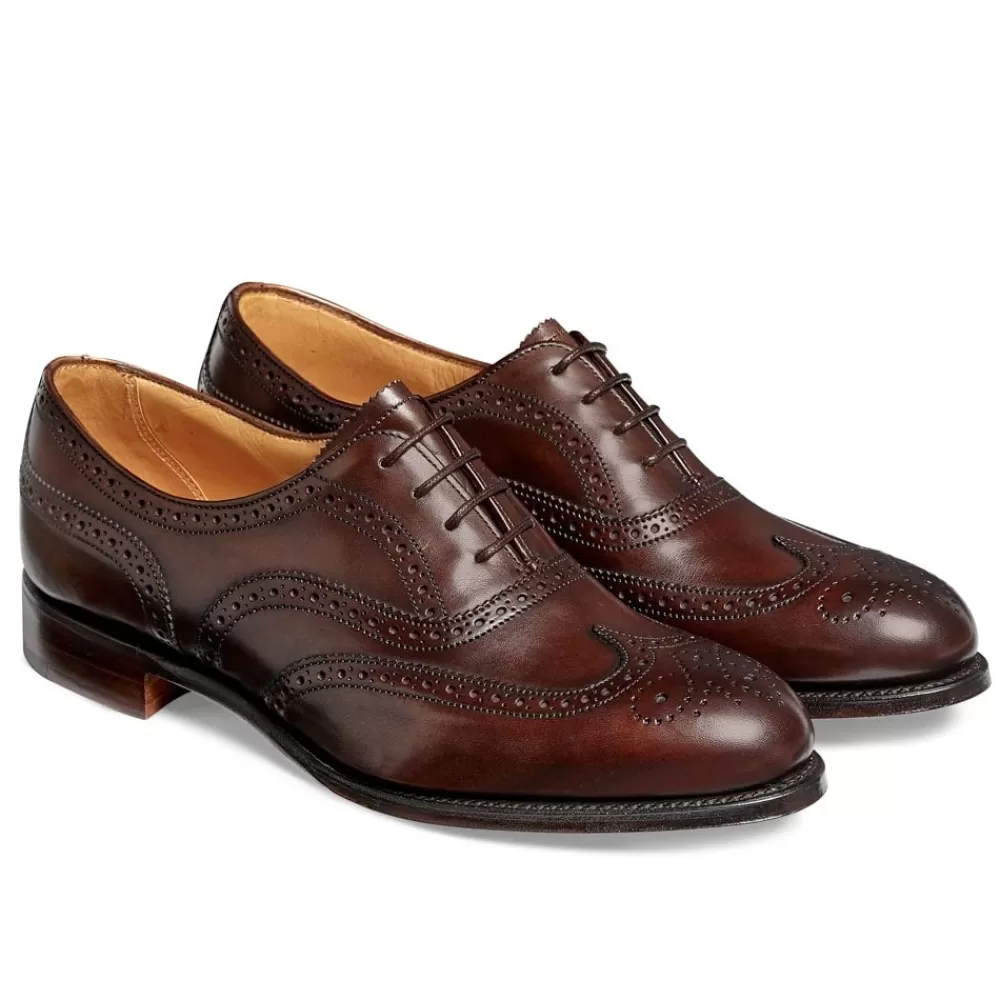 Cheaney Brogues | Maisie Wingcap Oxford Brogue In Mocha Calf Leather