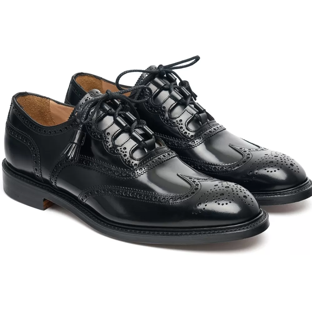 Cheaney Brogues | Pitlochry Ii Ghillie Brogue In Black Bookbinder