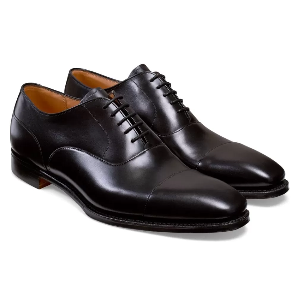 Cheaney Oxfords | Redmond Capped Oxford In Black Calf Leather