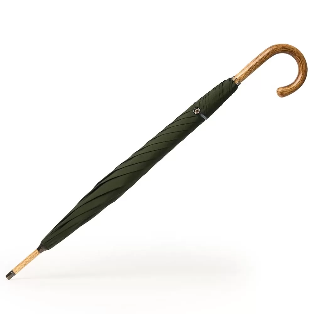 Cheaney Umbrellas | Soild Hickory Stick Umbrella In Dark Green