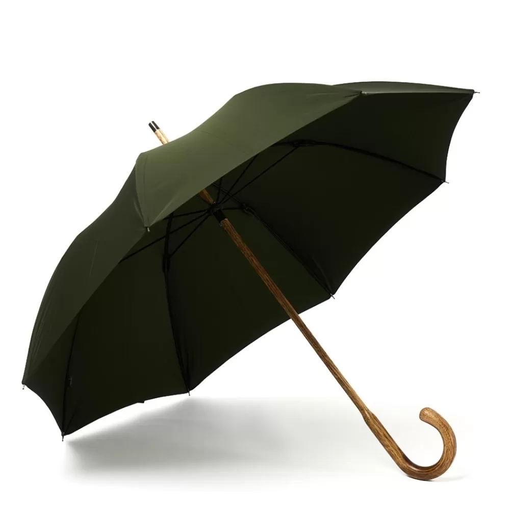 Cheaney Umbrellas | Soild Hickory Stick Umbrella In Dark Green