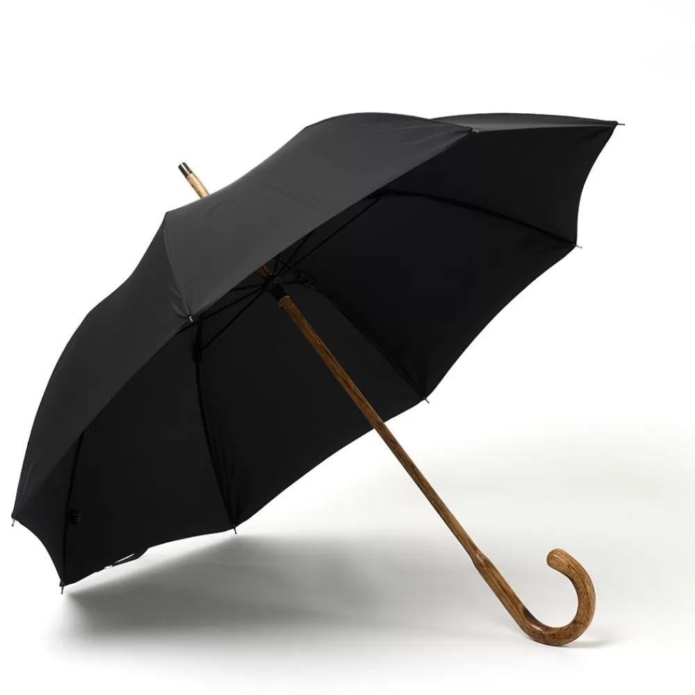 Cheaney Umbrellas | Solid Hickory Stick Umbrella In Black