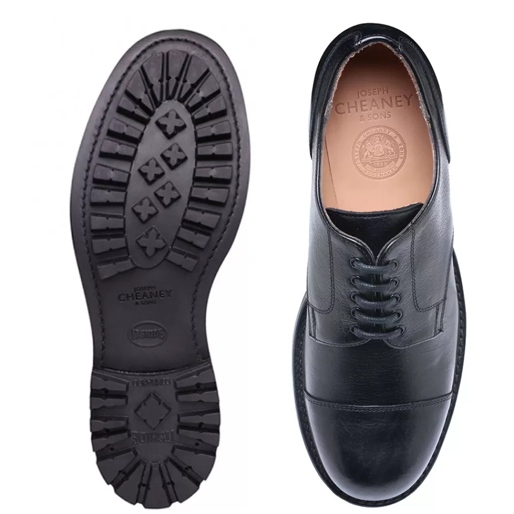 Cheaney Derbys | Spitfire Ii C Military Style Derby In Jet Black Kudu Leather