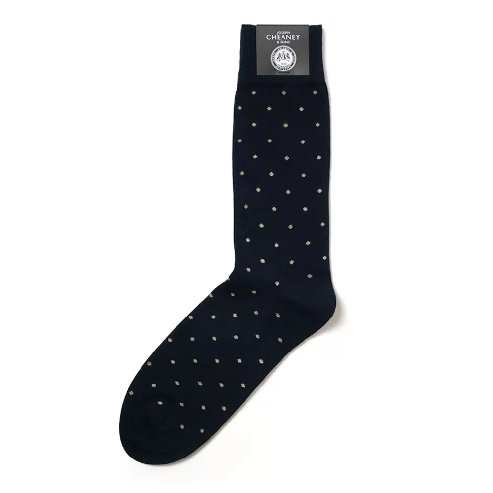 Corgi Socks | Spot Pattern Navy Mens Cotton Socks