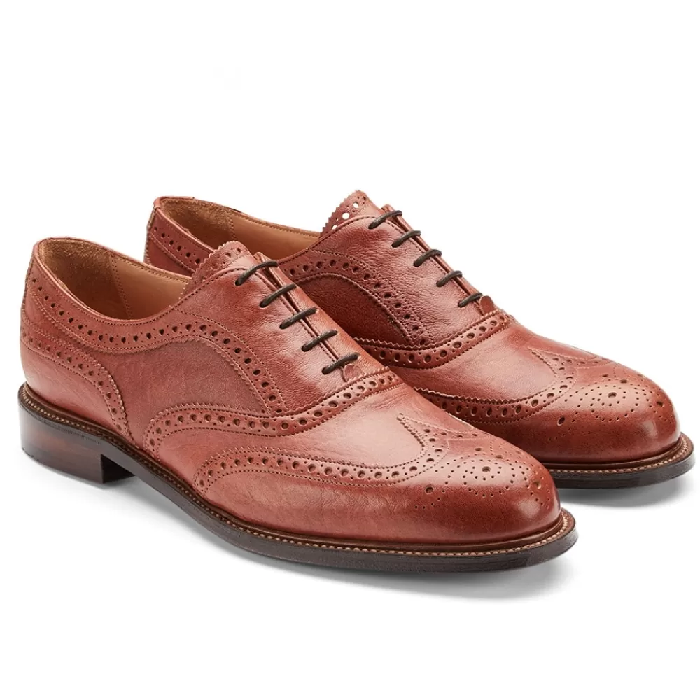 Cheaney Brogues | Tarbert Ef Oxford Brogue In Tan Deerskin