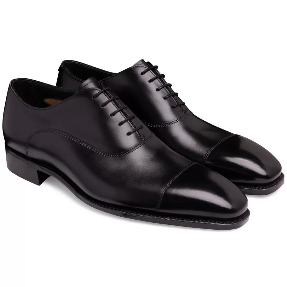 Cheaney Oxfords | York Capped Oxford In Black Calf Leather