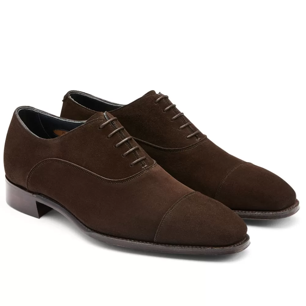 Cheaney Oxfords | York Capped Oxford In Brown Suede