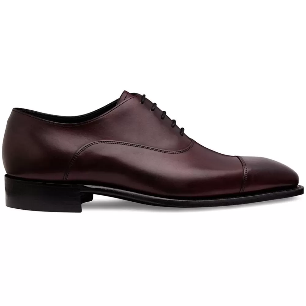 Cheaney Oxfords | York Capped Oxford In Burgundy Calf Leather