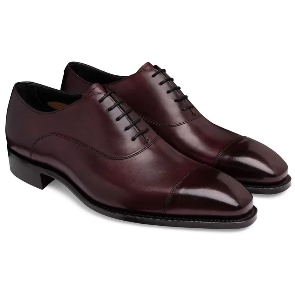 Cheaney Oxfords | York Capped Oxford In Burgundy Calf Leather